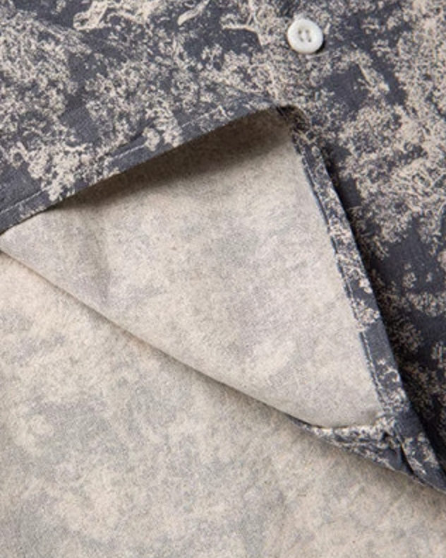 Abstract Pattern Open Collar Shirt N0811