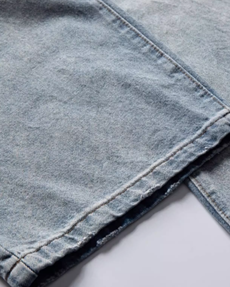 Vintage Wash Wide Denim Pants N0898