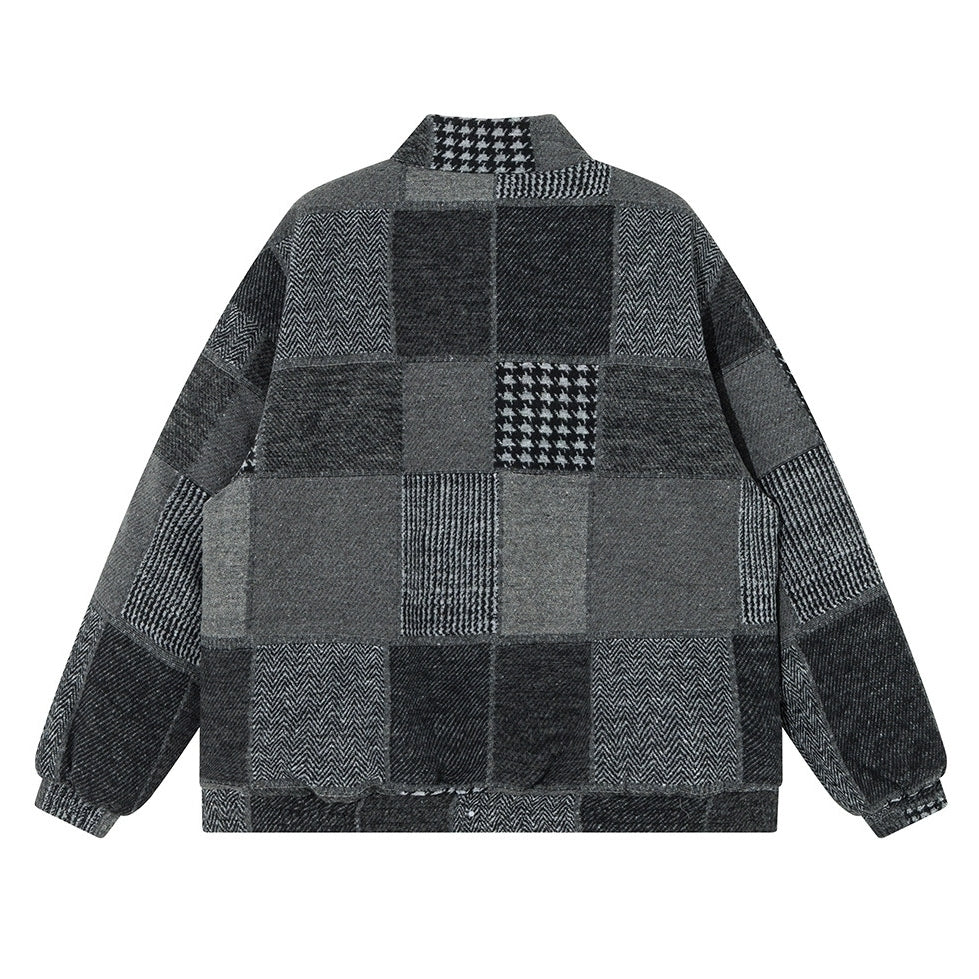 Patchwork Check Short Jacket N0996