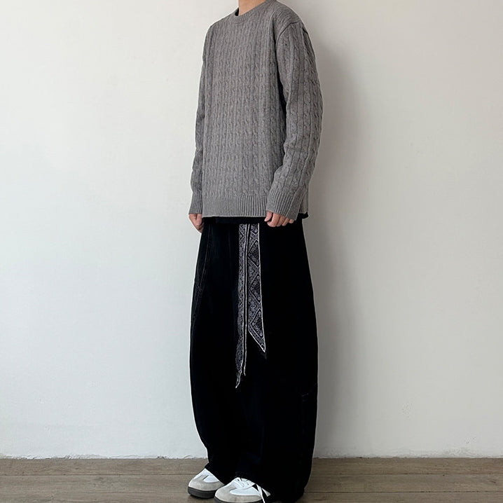 Drape Silhouette Wide Pants N1020