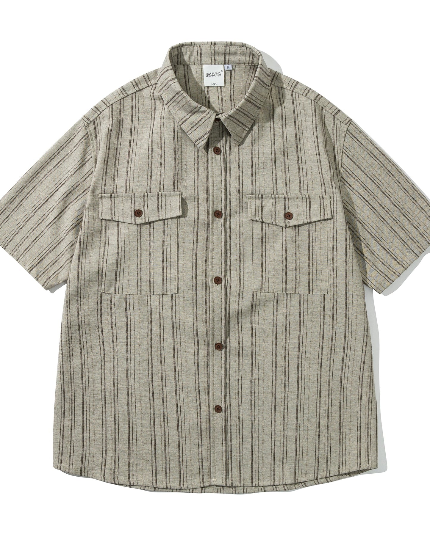 Striped Loose Fit Short Sleeve Shirt N0831