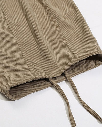 Retro Corduroy Wide-Leg Workwear Pants N0687