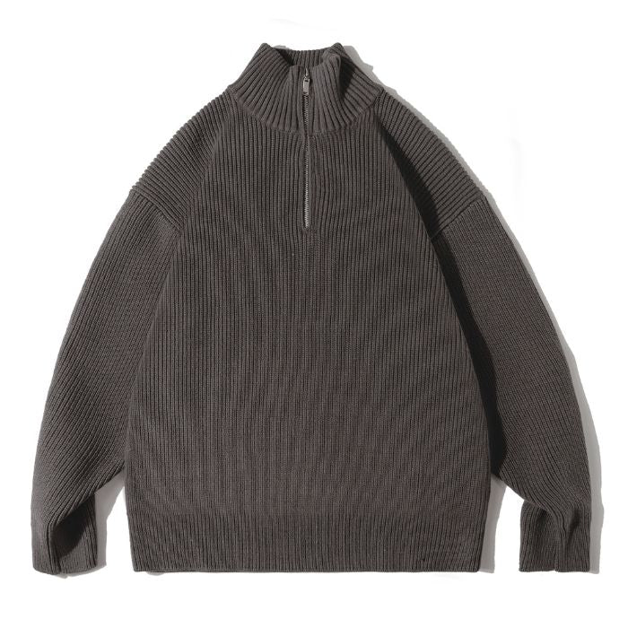Half-height Zipper Collar Sweater N0455