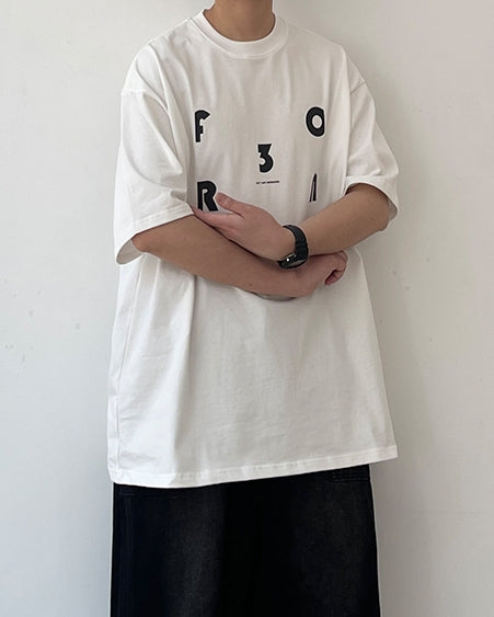 Minimal Lettering Raglan T-Shirt N0751