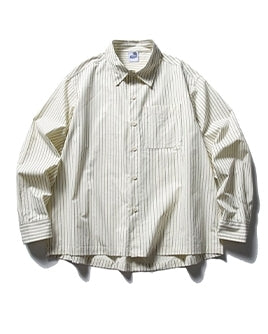 Stripe Design Oversize Long Sleeve Shirt N0639