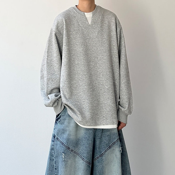 Simple Design Sweat Tops N1066