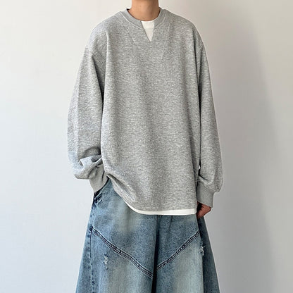 Simple Design Sweat Tops N1066