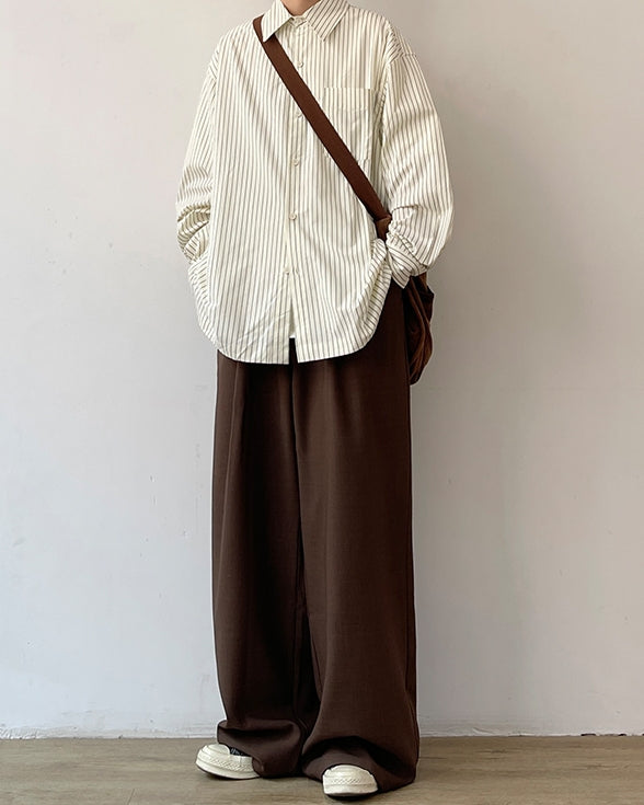 Relaxed Fit Straight Line Wide Pants N0635