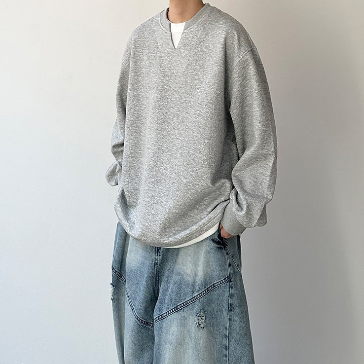 Simple Design Sweat Tops N1066