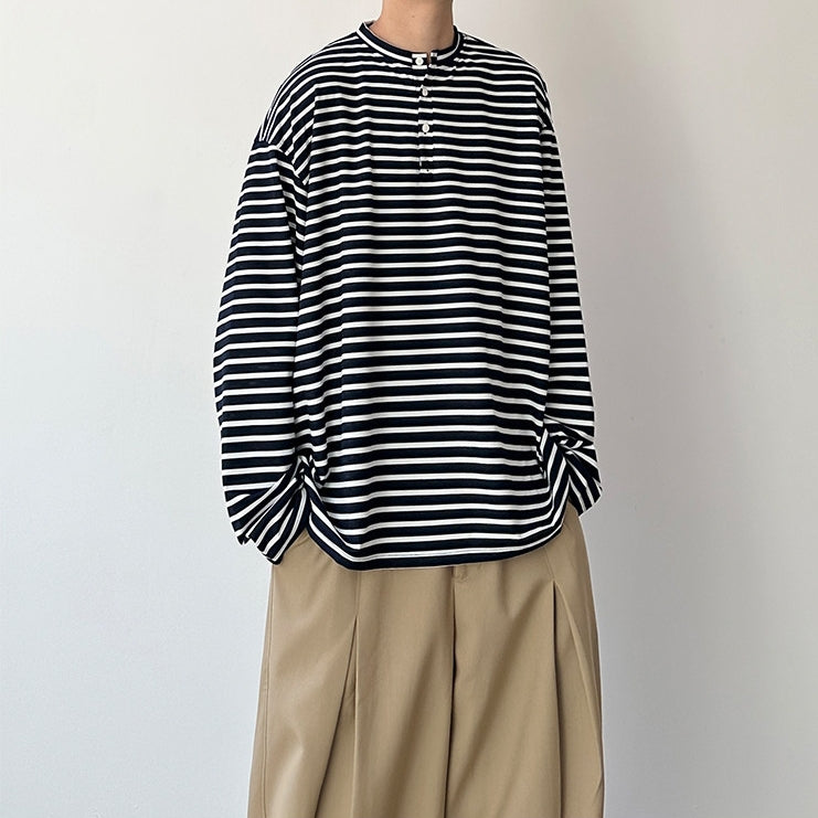 Loose Border Long Sleeve T-shirt N1073