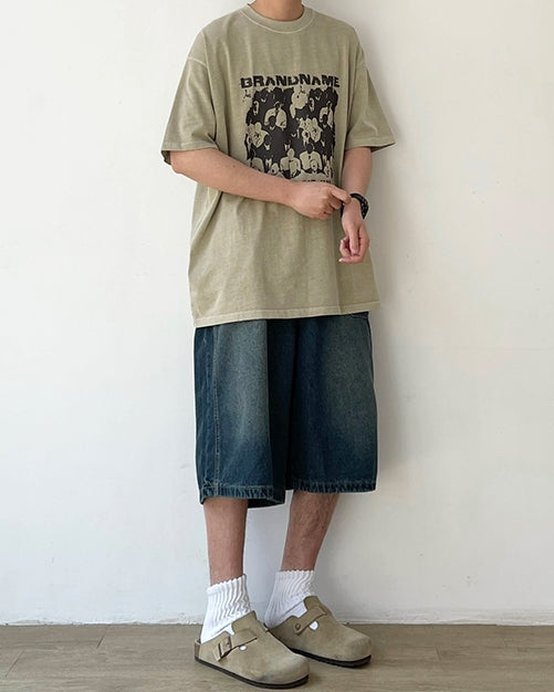 Faded Color Art Short Sleeve Tee N0762