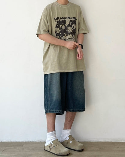 Faded Color Art Short Sleeve Tee N0762