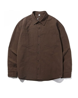 Minimal Detail Wide Silhouette Long Sleeve Shirt N0659