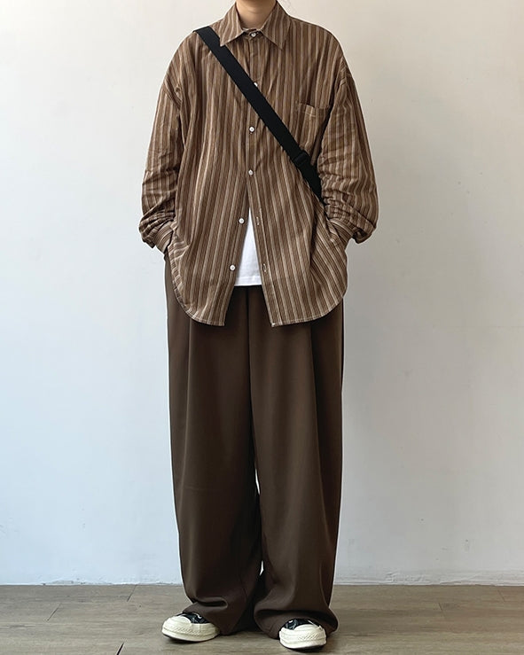 Classic Stripe Loose Shirt N0668