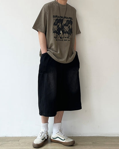 Faded Color Art Short Sleeve Tee N0762