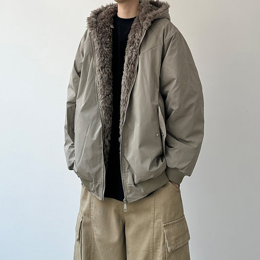 Volume Silhouette Fur Hood Jacket N0993