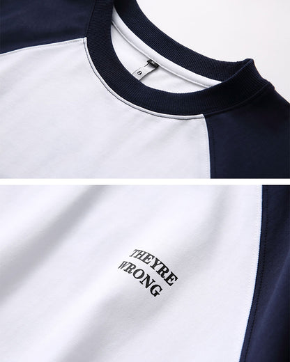 Simple Design Two Tone Short Sleeve T-Shirt N0777