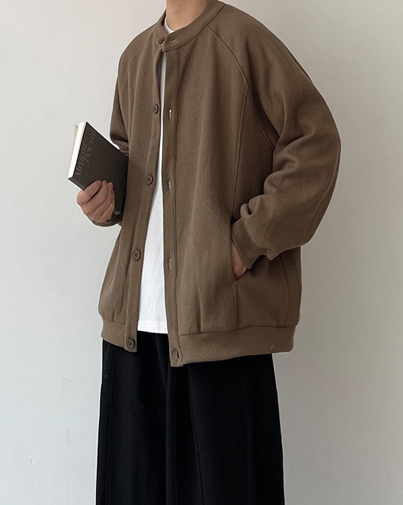 Retro Waffle Jacket - Stand-Up Collar Unisex N0612
