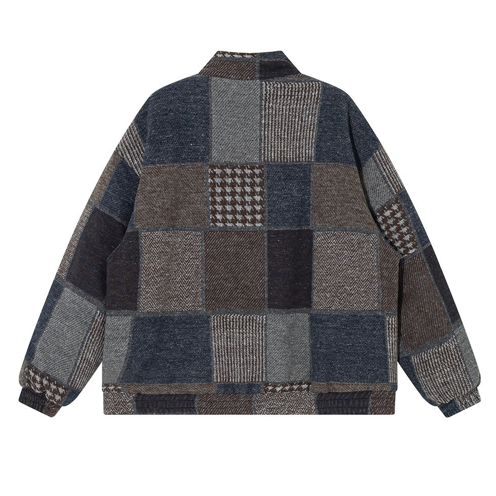 Patchwork Check Short Jacket N0996