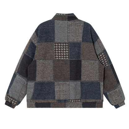 Patchwork Check Short Jacket N0996