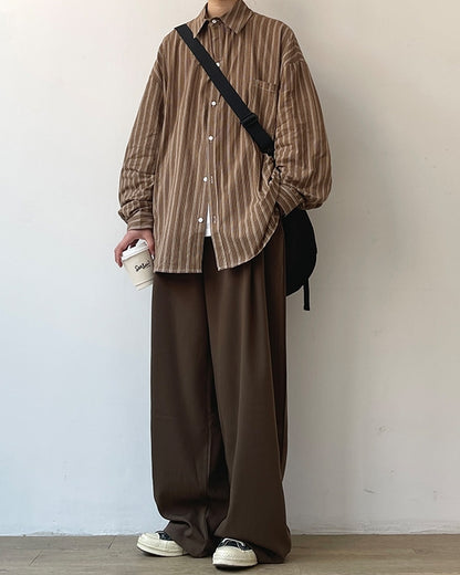 Classic Stripe Loose Shirt N0668