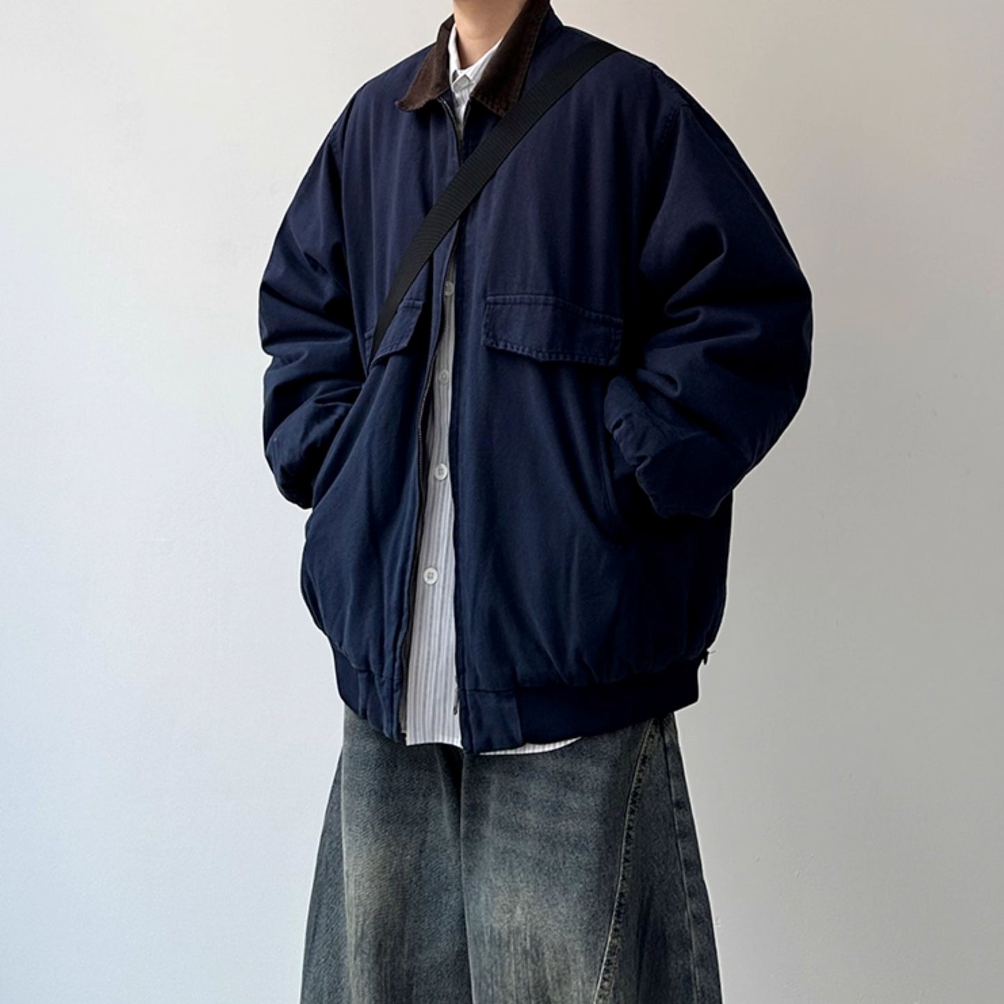 Corduroy Collar Relaxed Silhouette Jacket N0984