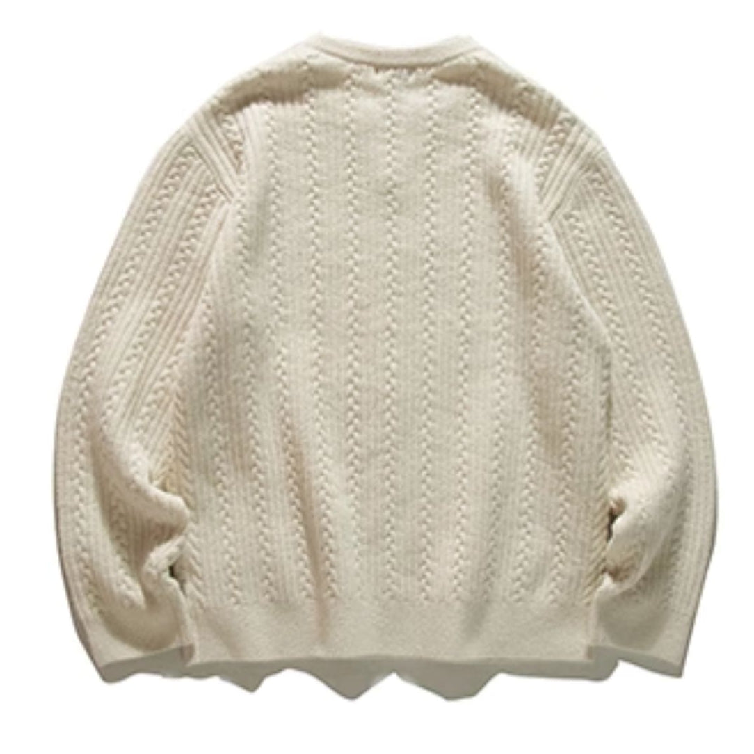 Cable Pattern Relax Fit Knit Sweater N0980