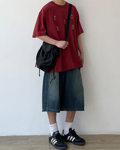 Minimal Lettering Raglan T-Shirt N0751