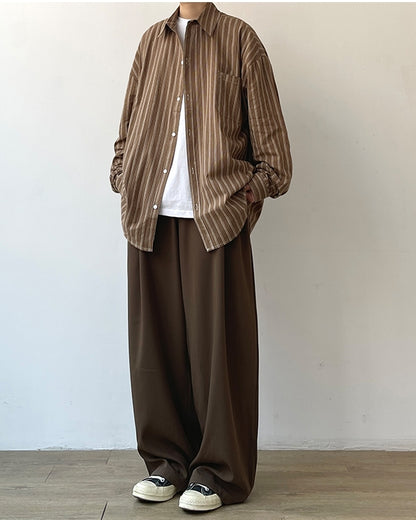 Classic Stripe Loose Shirt N0668