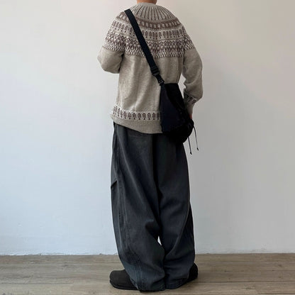 Nordic Pattern Round Sweater N1002