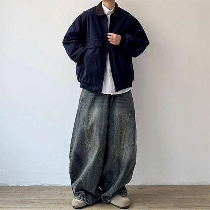 Corduroy Collar Relaxed Silhouette Jacket N0984