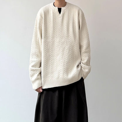 Cable Pattern Relax Fit Knit Sweater N0980