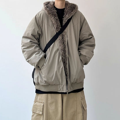 Volume Silhouette Fur Hood Jacket N0993