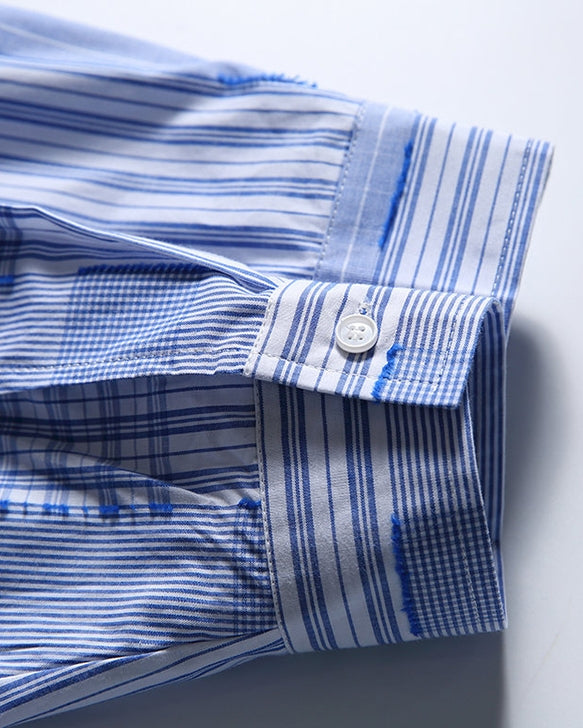 Stripe Block Design Shirt N0680