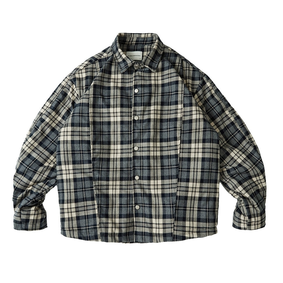 Loose Silhouette Check Shirt Jacket N0998