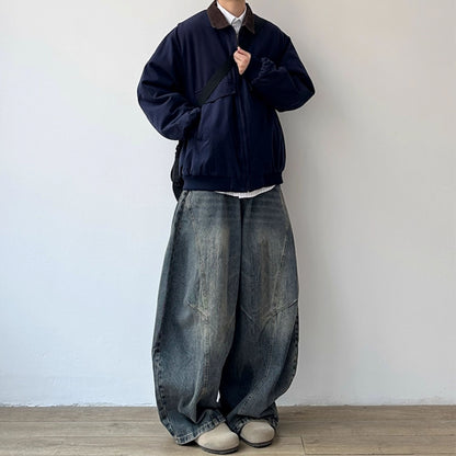 Corduroy Collar Relaxed Silhouette Jacket N0984