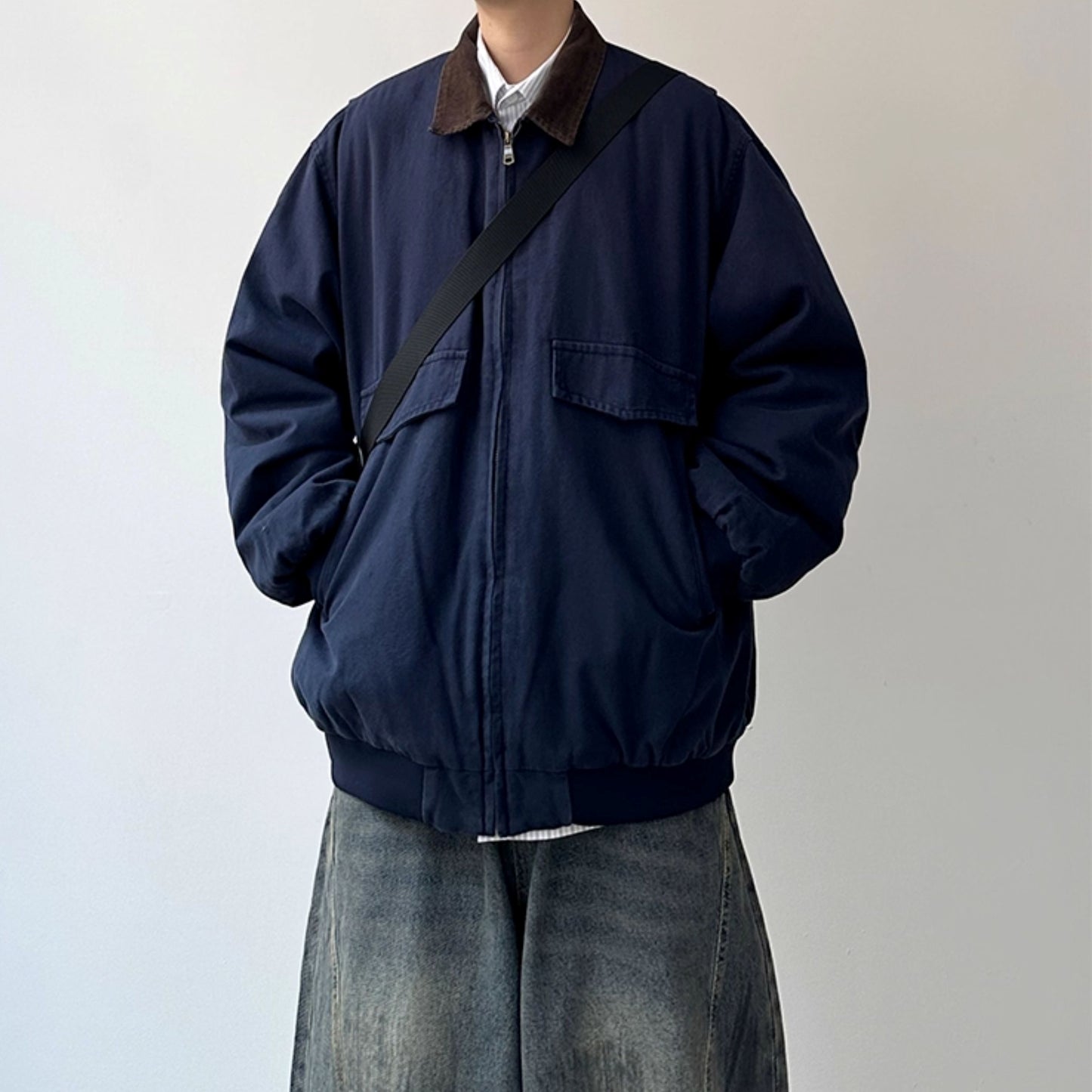 Corduroy Collar Relaxed Silhouette Jacket N0984