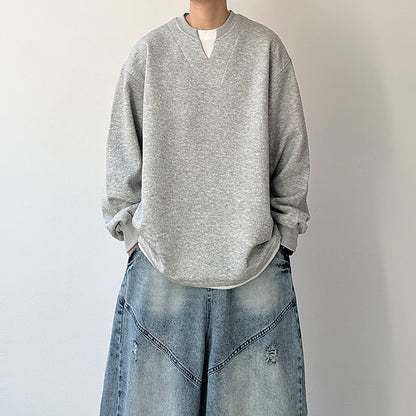 Simple Design Sweat Tops N1066