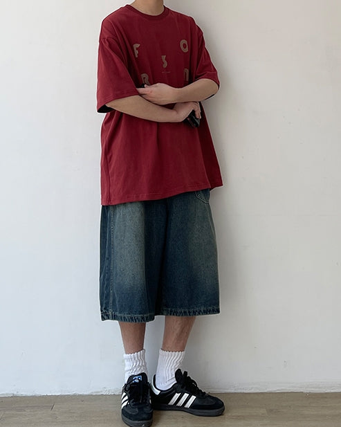 Minimal Lettering Raglan T-Shirt N0751