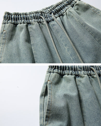 Wide Silhouette Denim Cargo Loose Pants N0628