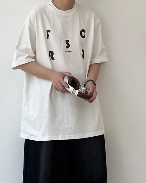 Minimal Lettering Raglan T-Shirt N0751