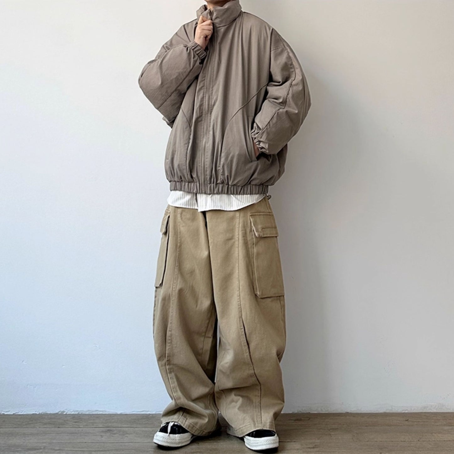 Wide Loose Silhouette Cargo Pants N0988