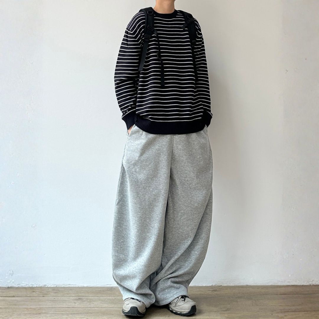 Border Line Loose Knit Sweater N0977