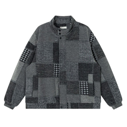 Patchwork Check Short Jacket N0996