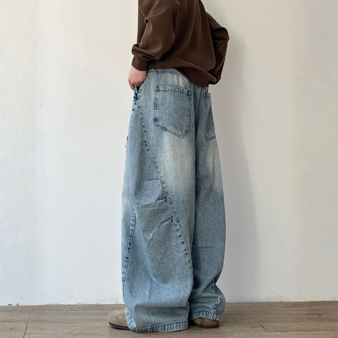 Balloon Wide Denim Pants N1064