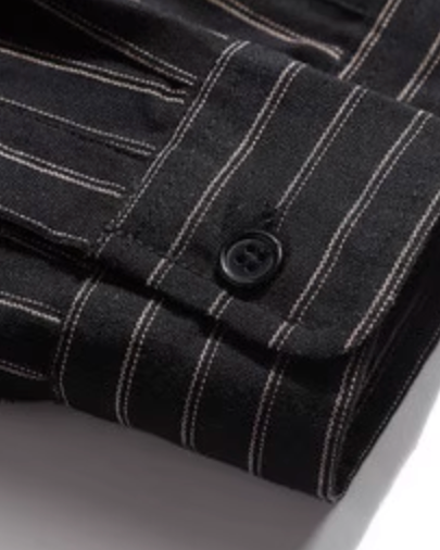 Retro Stripe Long Sleeve Casual Shirt N0684