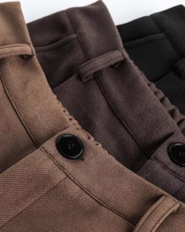 Retro Tweed Wide-Leg Pants N0685