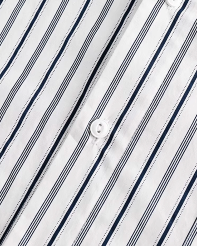 Mixed Stripe Panel Design Shirt N0709