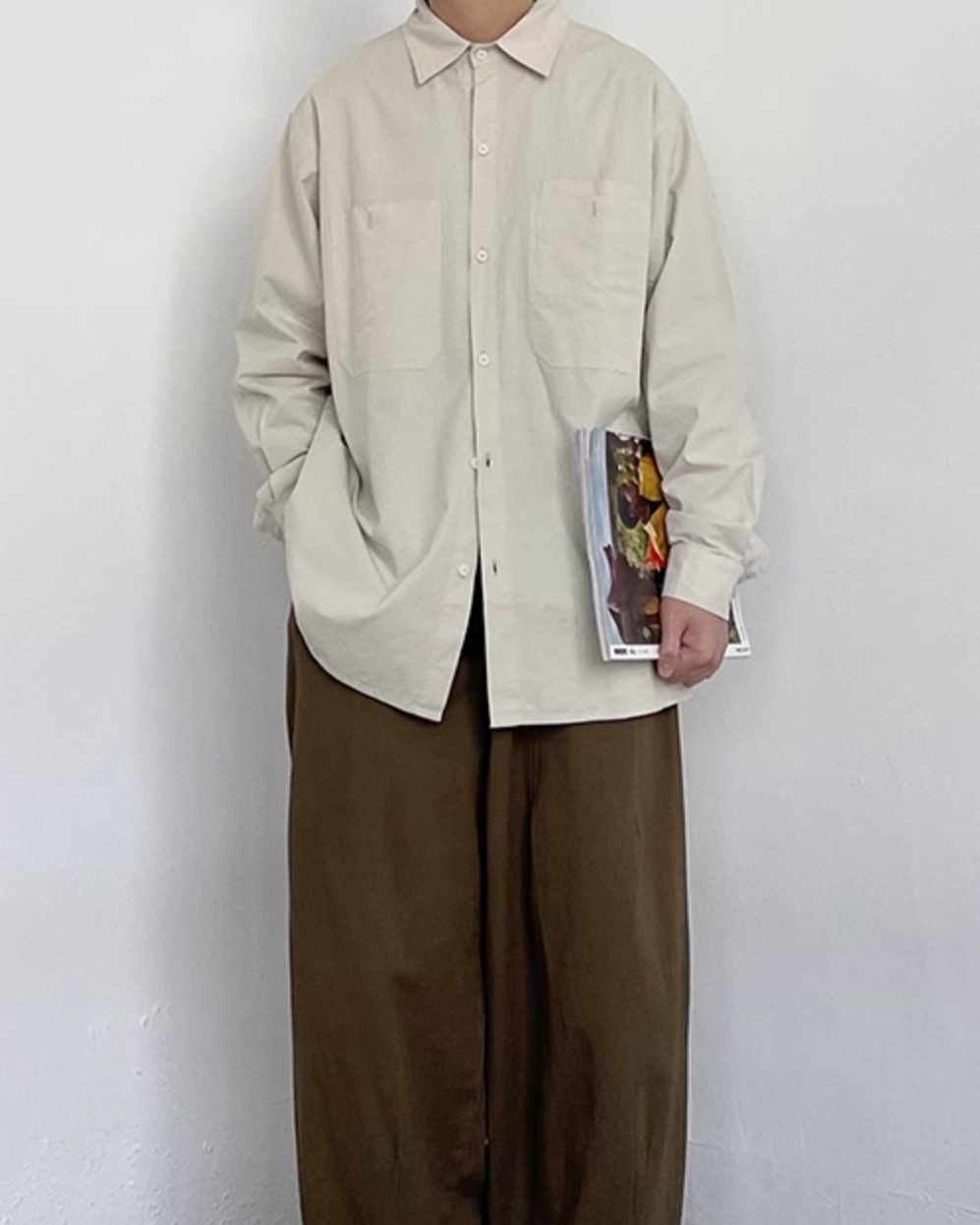 Natural Color Oversized Shirt N0714