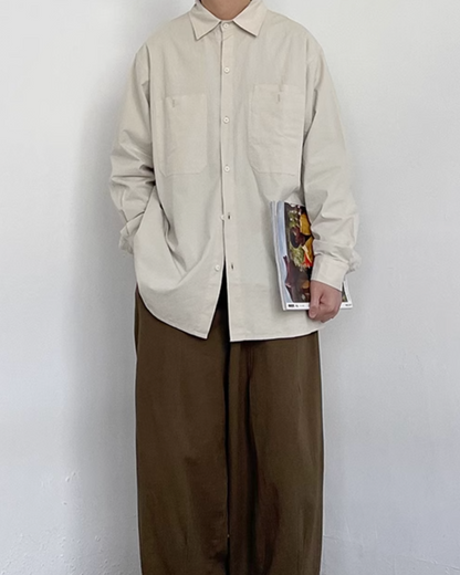 Natural Color Oversized Shirt N0714